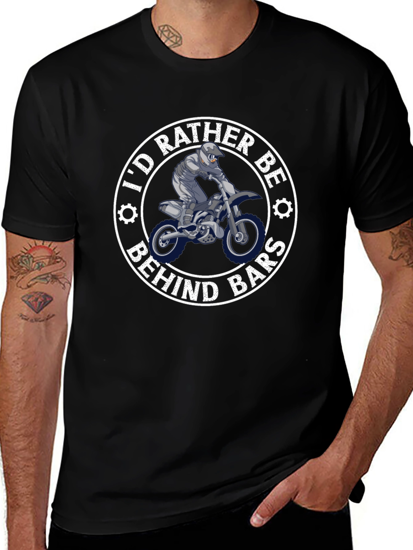 Id Rather Be Behind Bars Dirt Bike T-Shirt