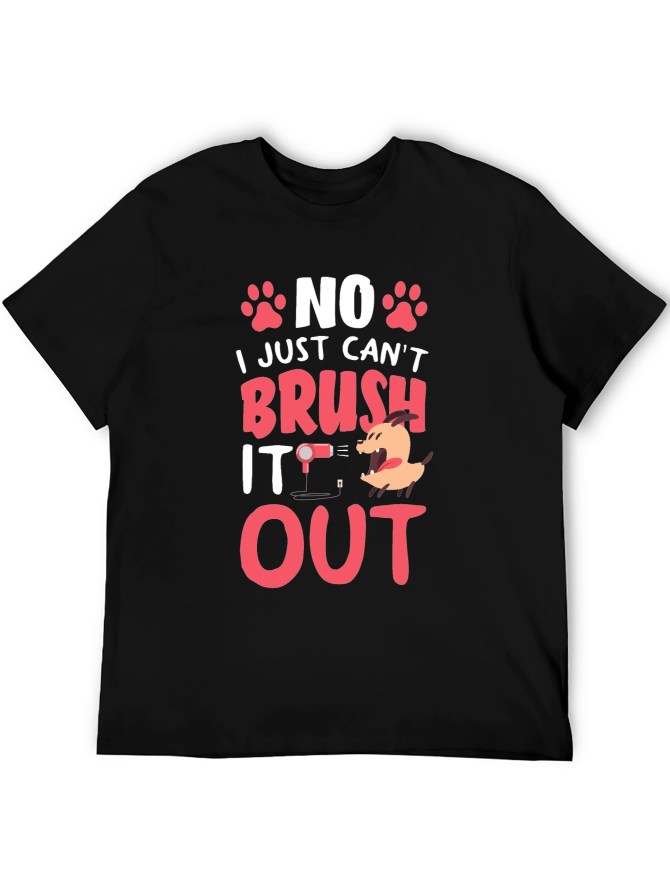 Funny Dog Grooming T-Shirt - Cant Brush It Out!
