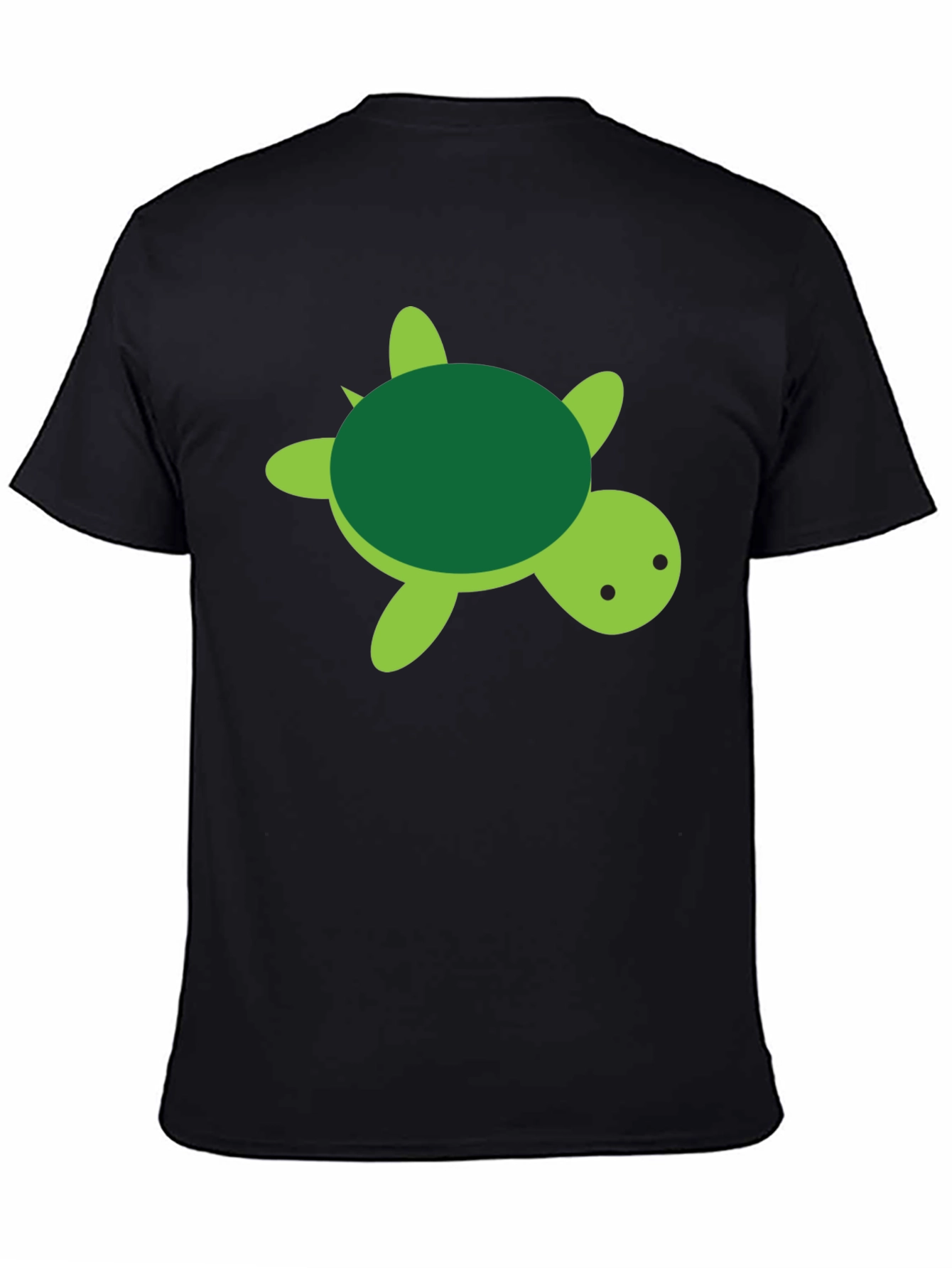 Cute Turtle Graphic Black T-Shirt