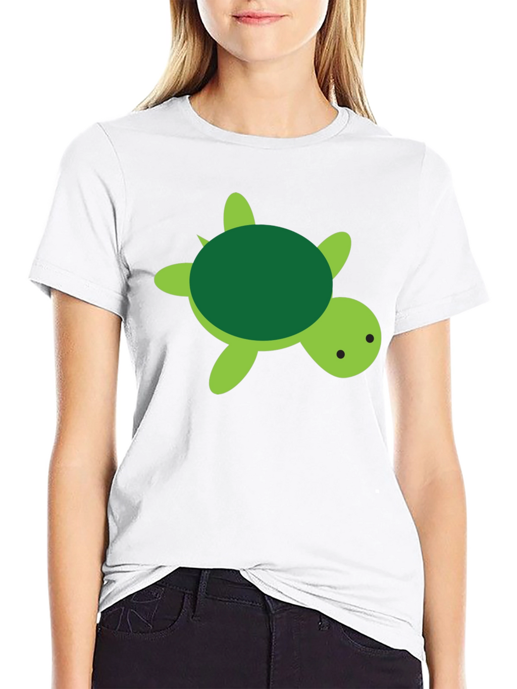 Cute Turtle Graphic Black T-Shirt