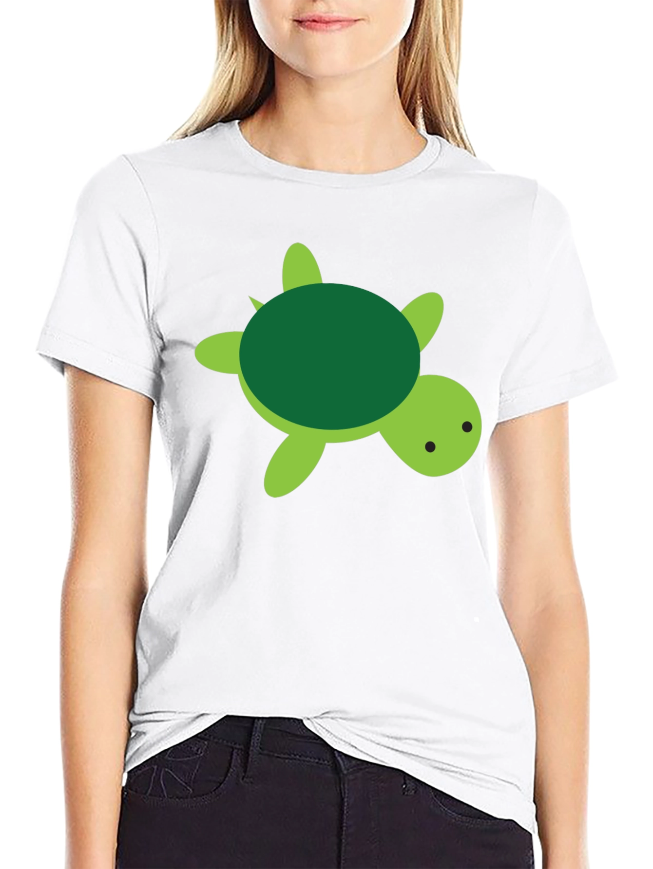 Cute Turtle Graphic Black T-Shirt