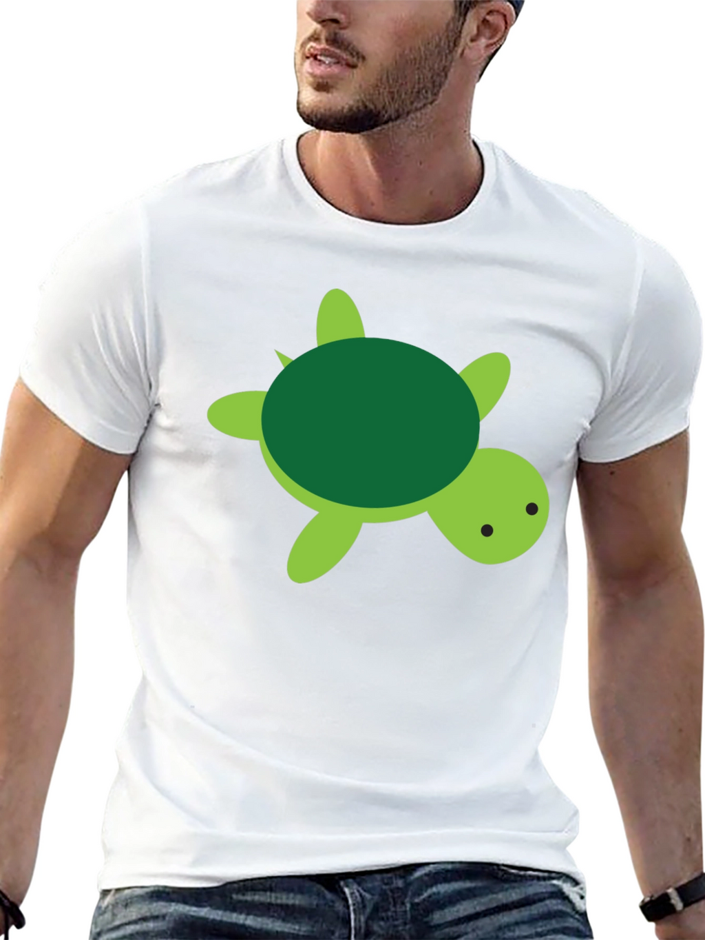 Cute Turtle Graphic Black T-Shirt
