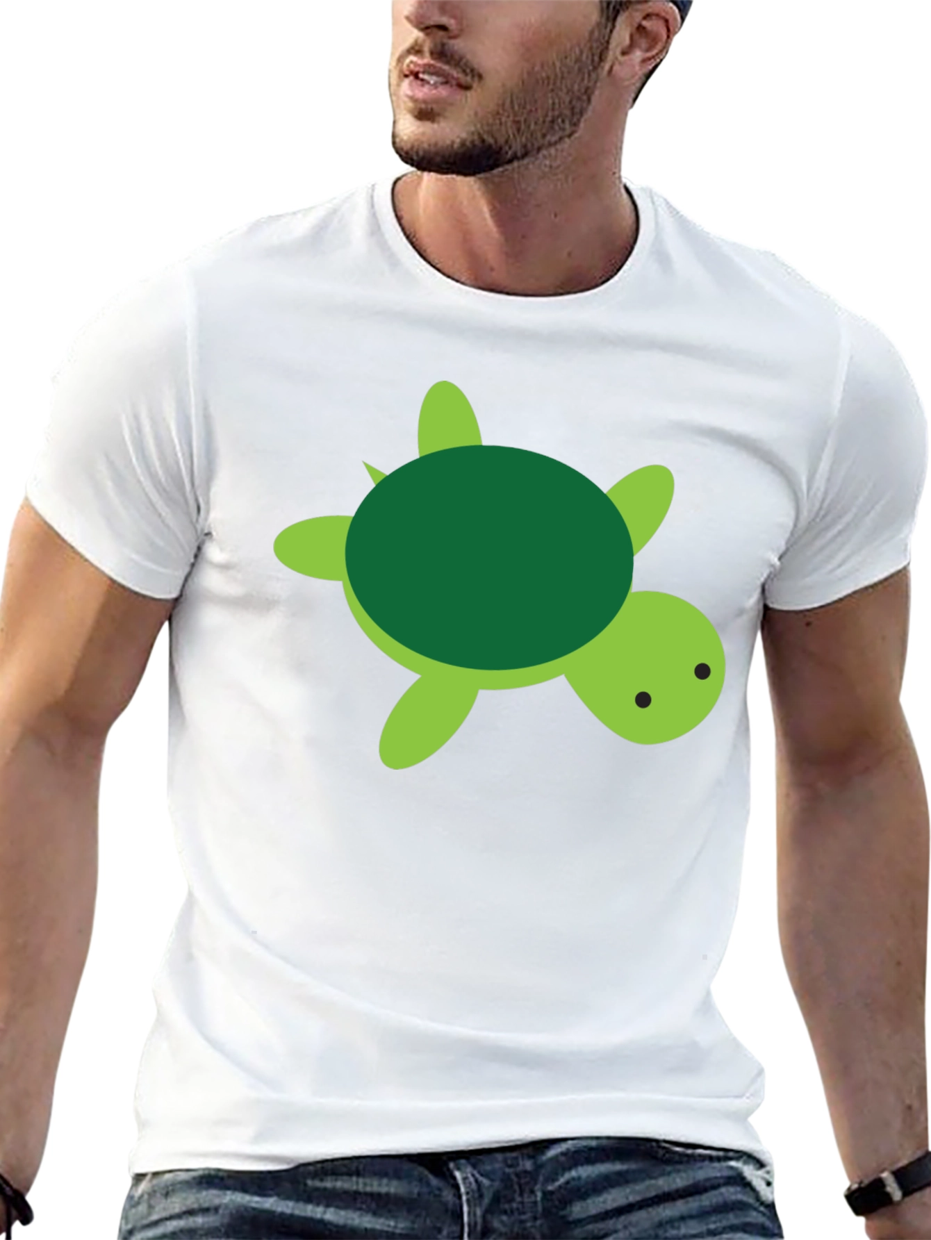 Cute Turtle Graphic Black T-Shirt