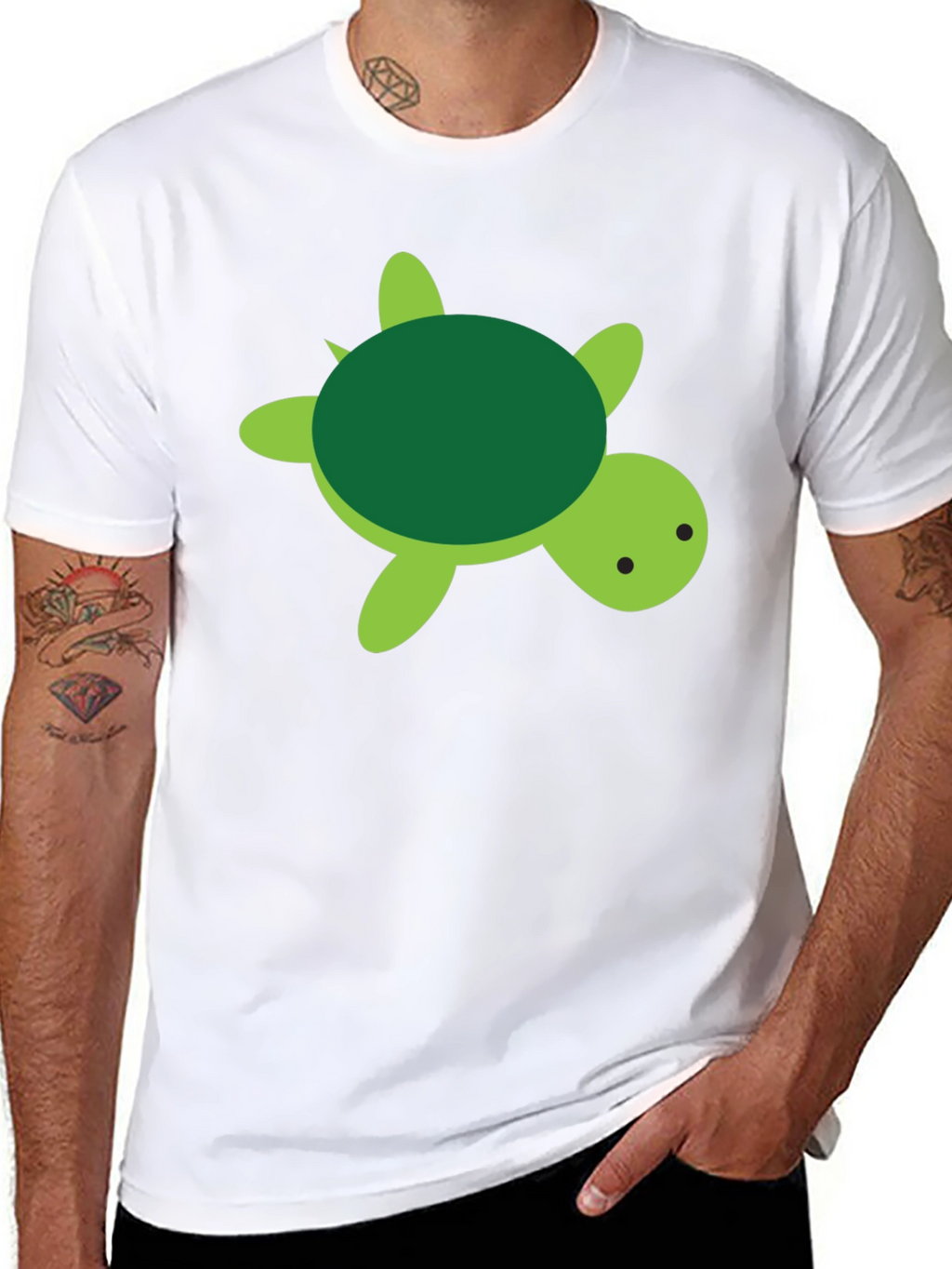 Cute Turtle Graphic Black T-Shirt