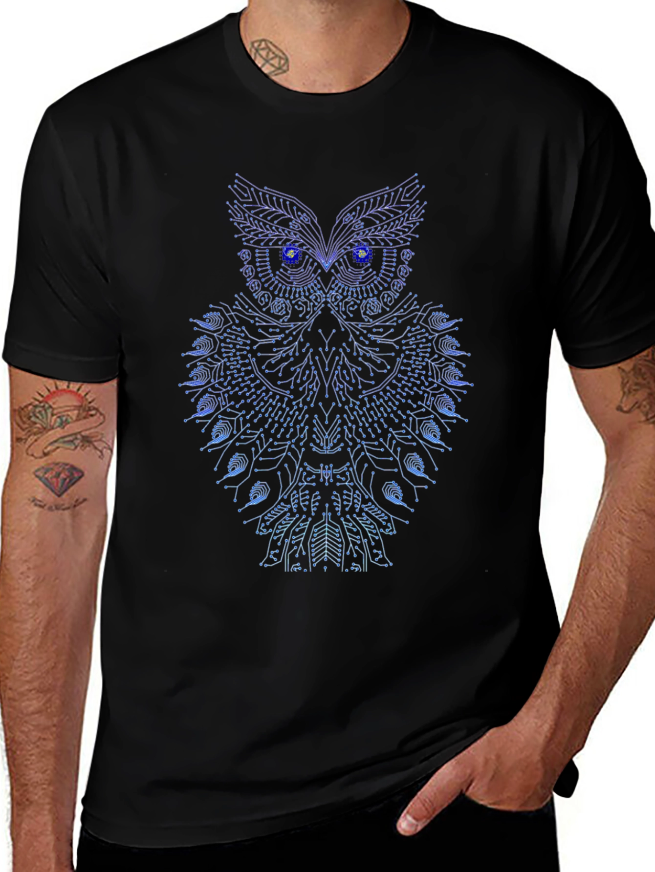 Cool Tech Owl Graphic Tee