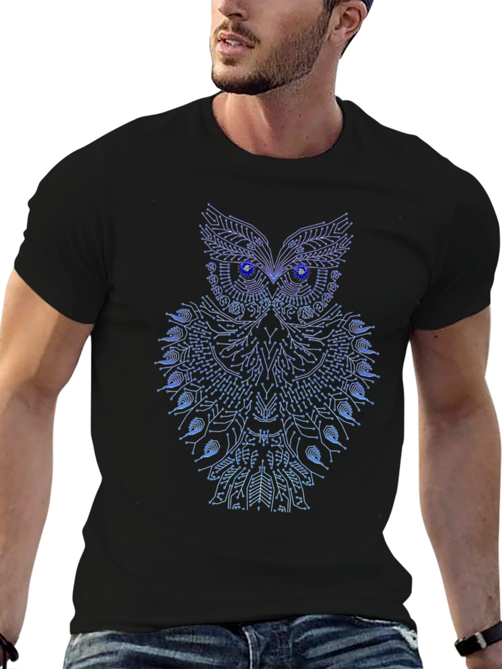 Cool Tech Owl Graphic Tee
