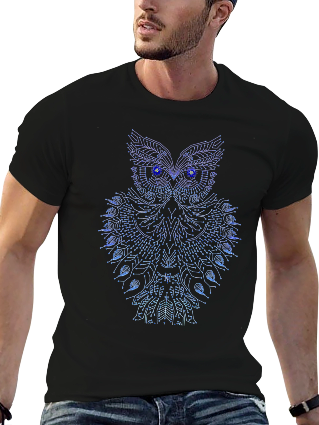 Cool Tech Owl Graphic Tee