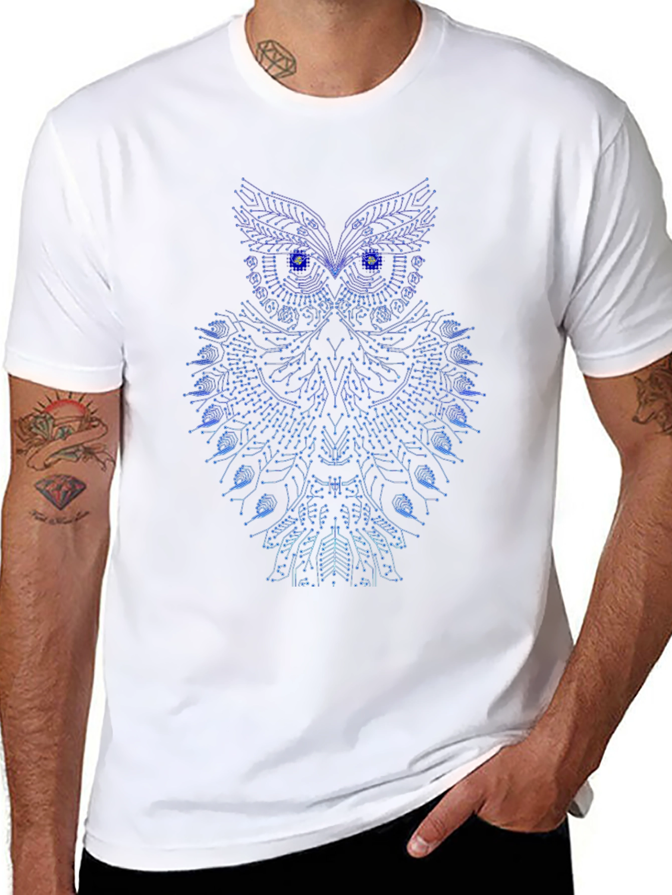 Cool Tech Owl Graphic Tee