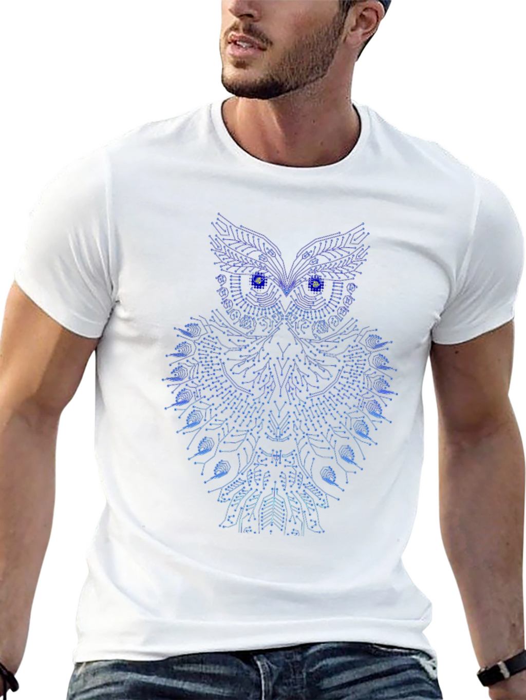 Cool Tech Owl Graphic Tee