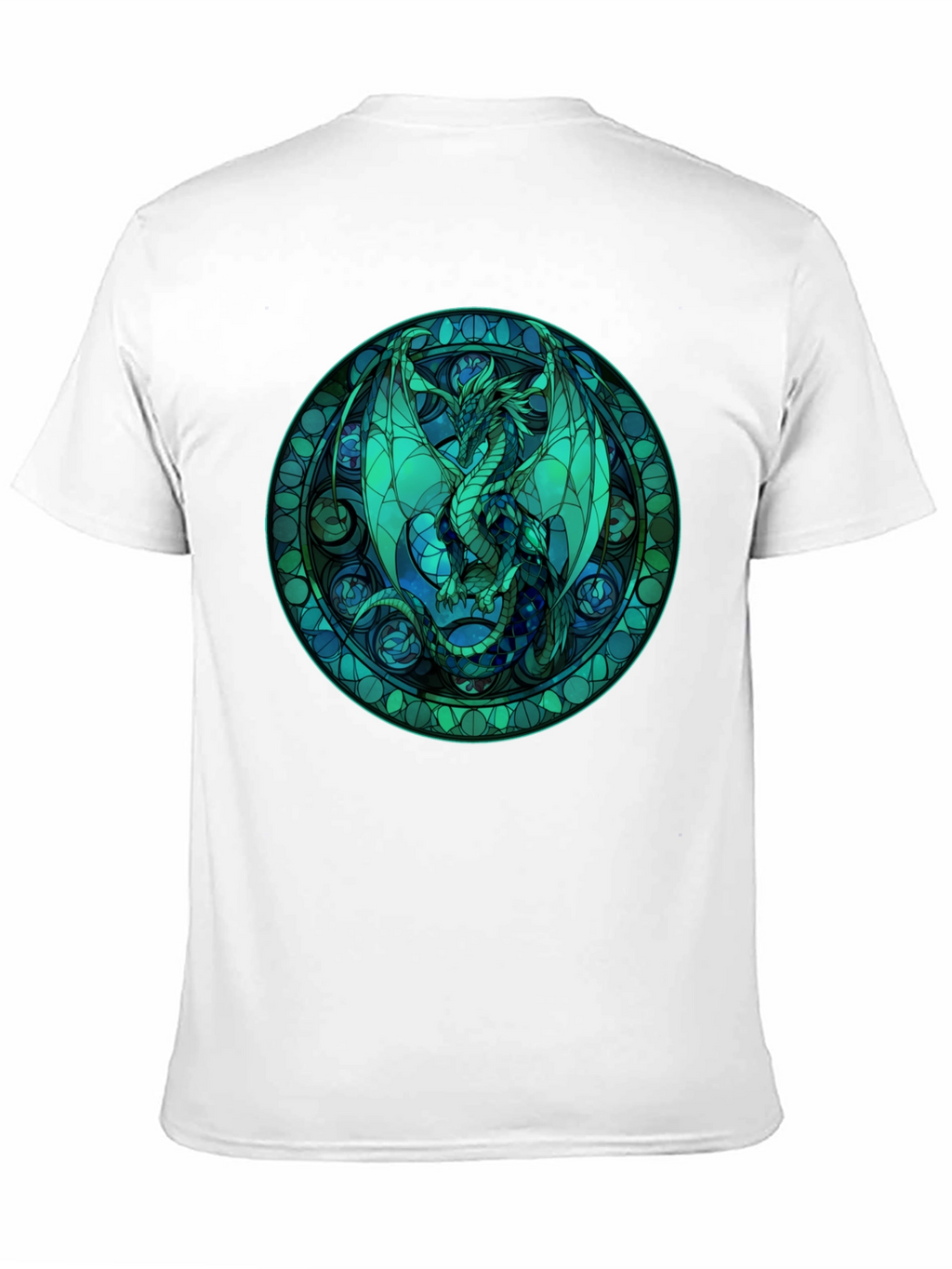 Stained Glass Dragon Graphic Tee - Black