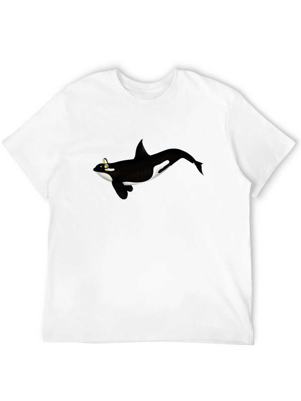 Orca Whale Graphic Tee - Black Cotton T-Shirt