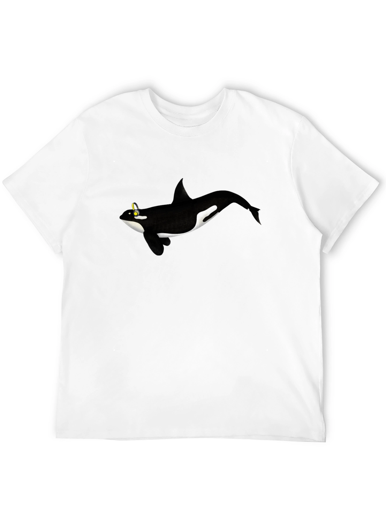 Orca Whale Graphic Tee - Black Cotton T-Shirt