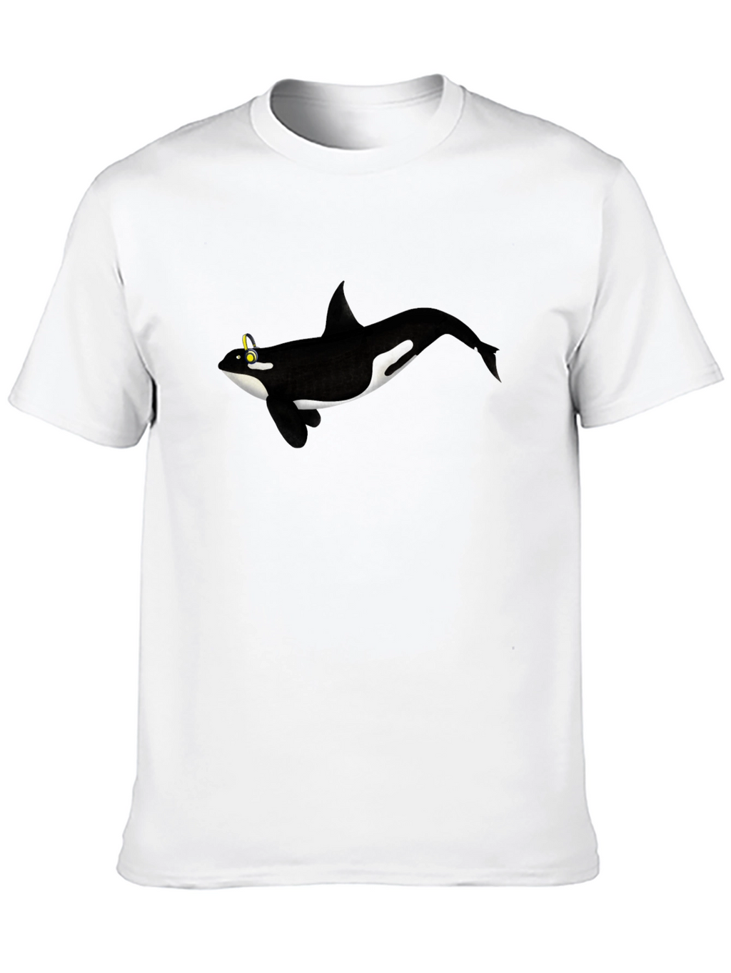 Orca Whale Graphic Tee - Black Cotton T-Shirt