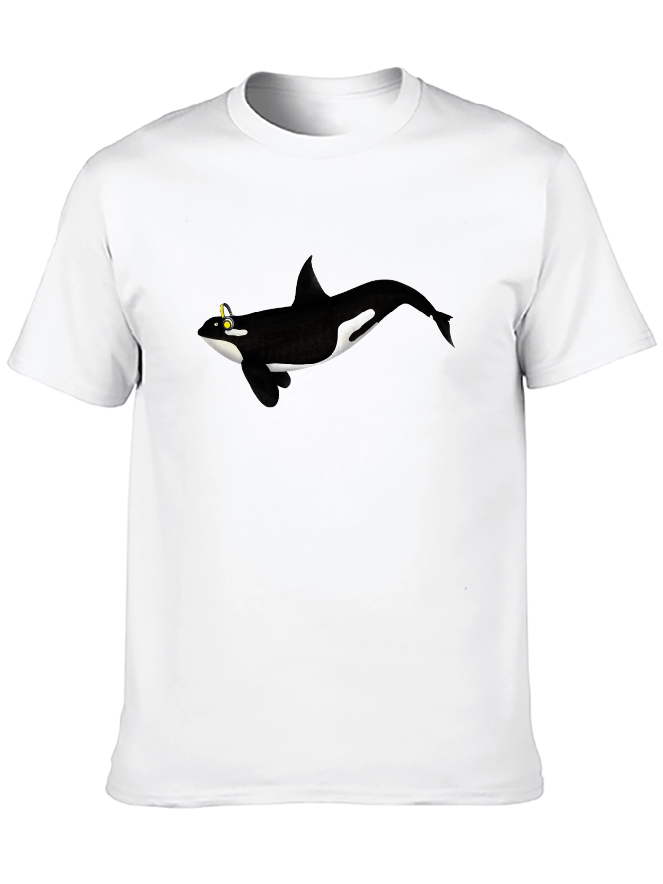 Orca Whale Graphic Tee - Black Cotton T-Shirt
