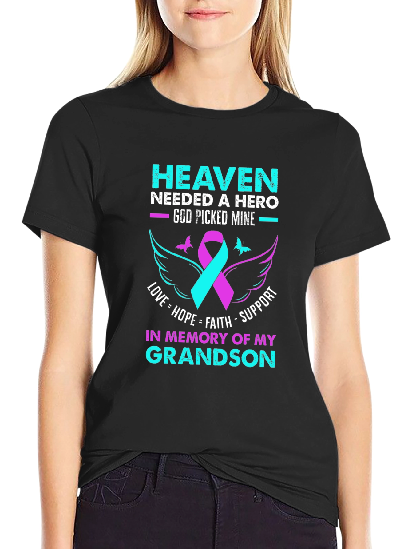 Heaven Needed A Hero Grandson Memorial T-Shirt