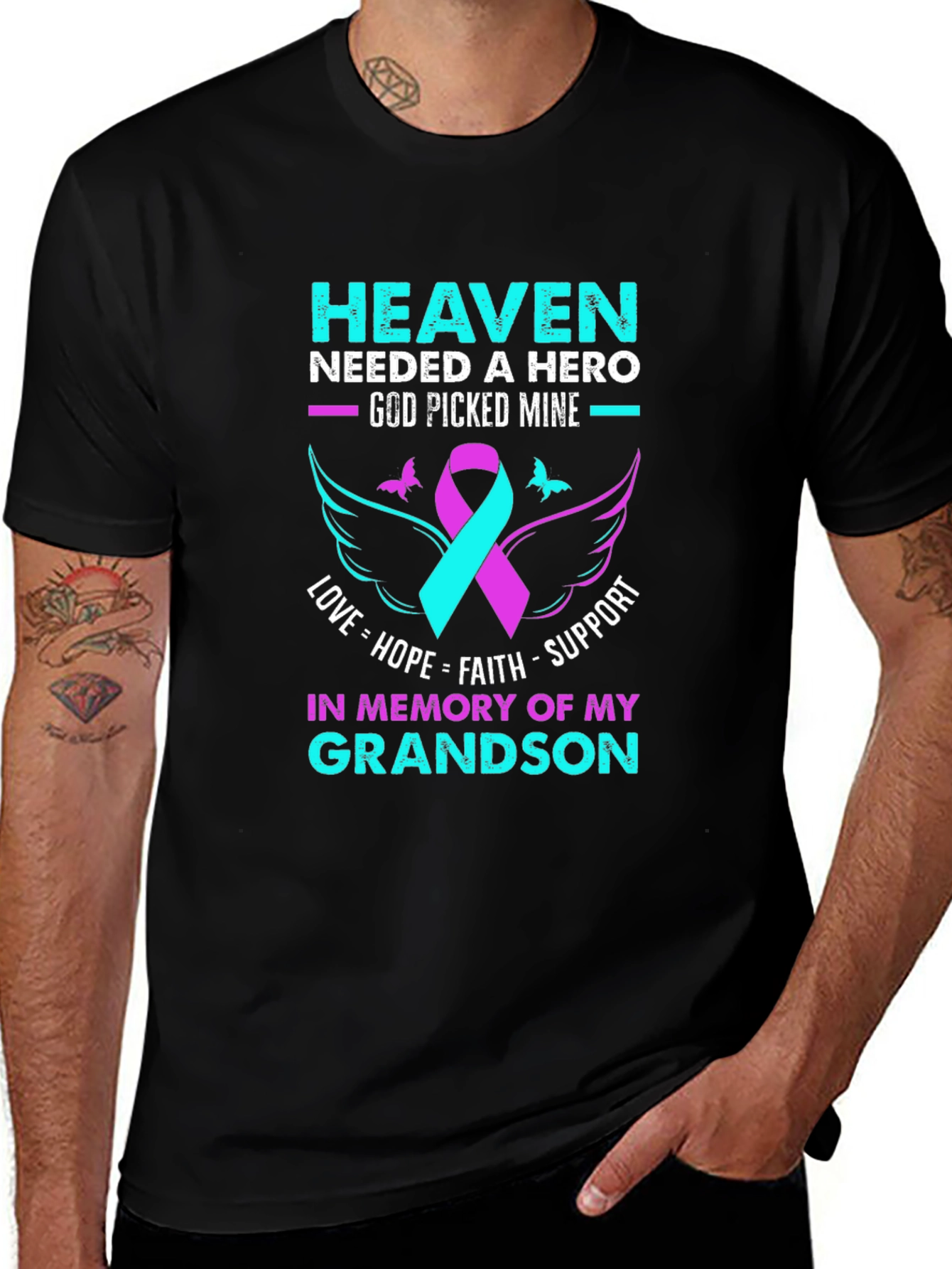 Heaven Needed A Hero Grandson Memorial T-Shirt