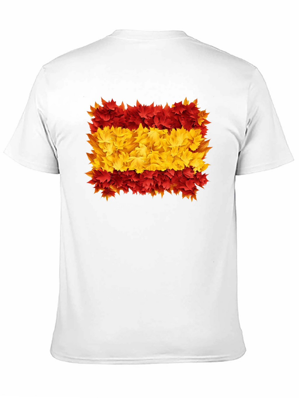 Spain Flag Leaves Mens Black T-Shirt