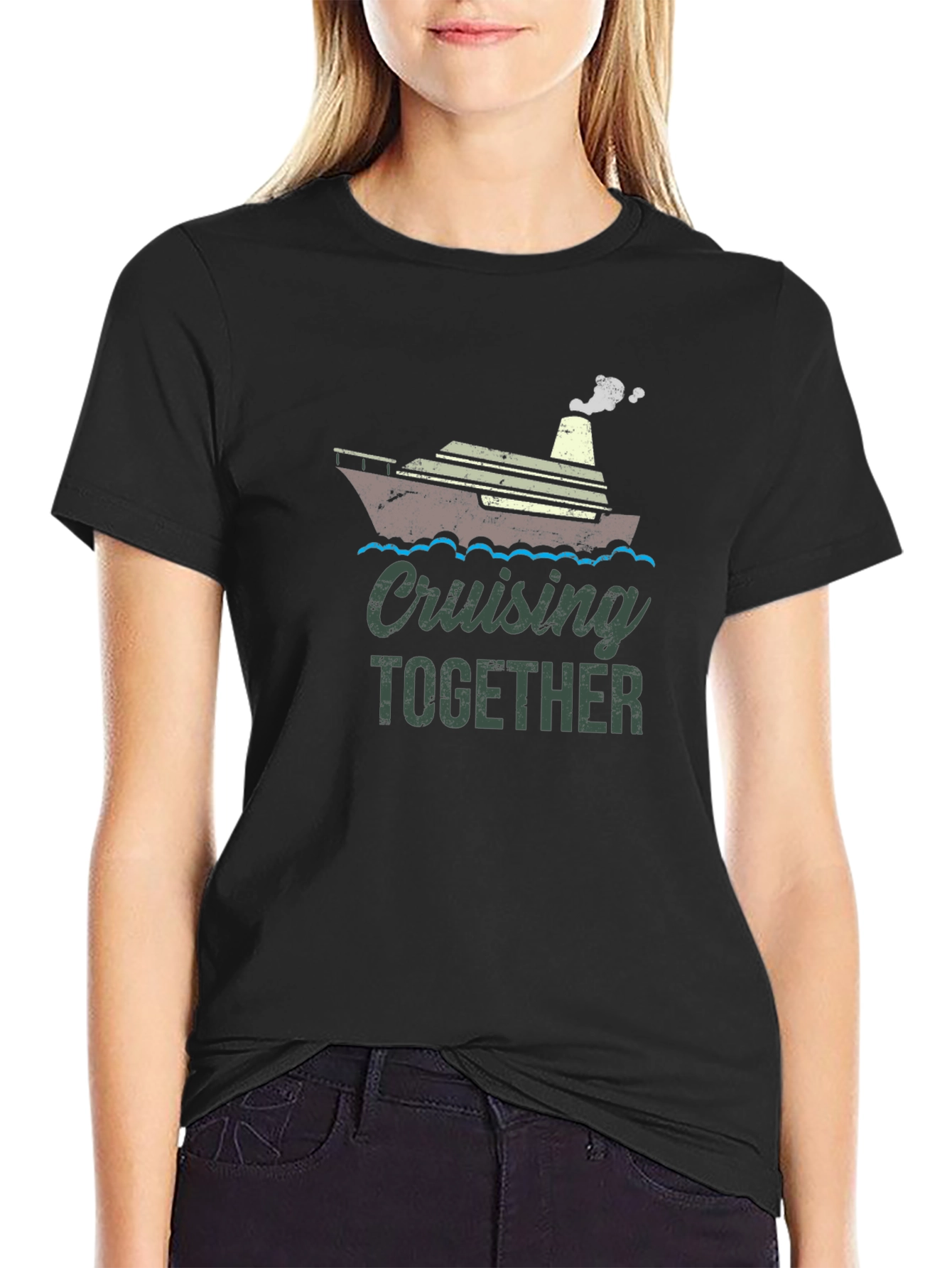 Cruising Together Black Graphic T-Shirt
