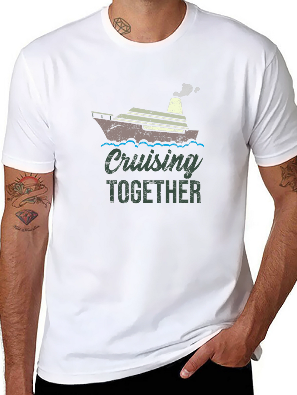 Cruising Together Black Graphic T-Shirt