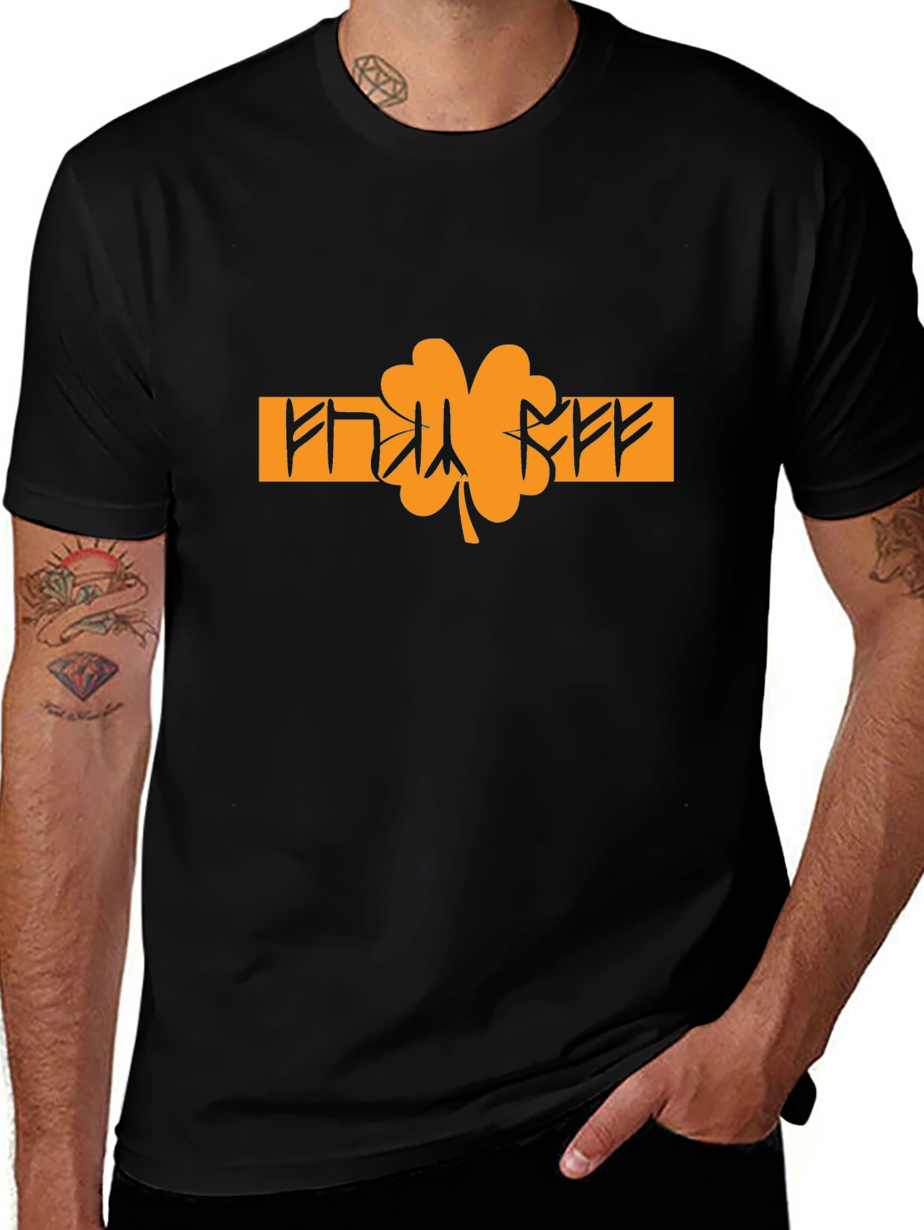 Lucky Clover Graphic Tee - Black