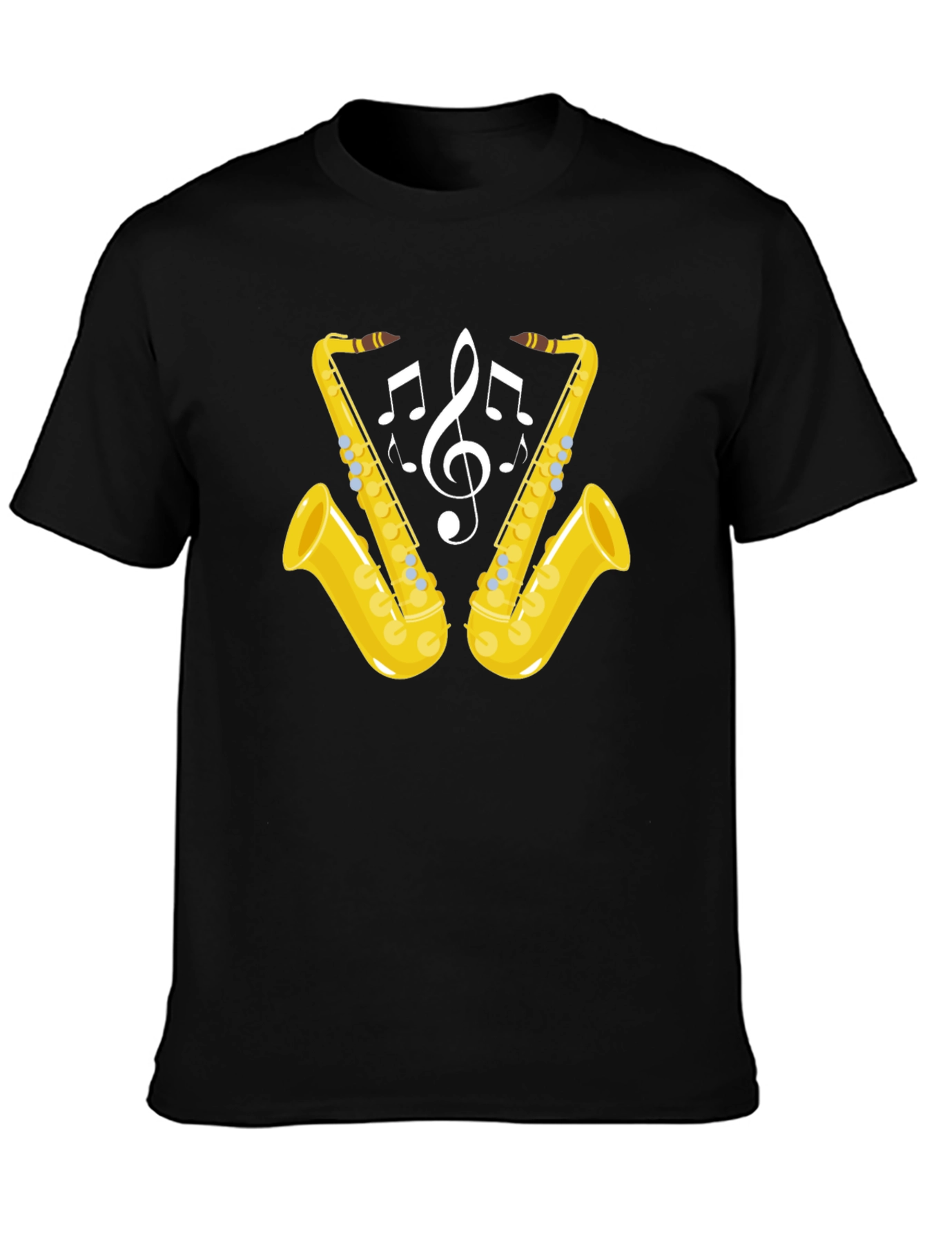 Saxophone Music Notes Graphic T-Shirt