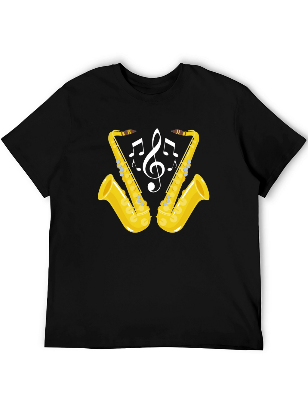 Saxophone Music Notes Graphic T-Shirt