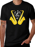 Saxophone Music Notes Graphic T-Shirt