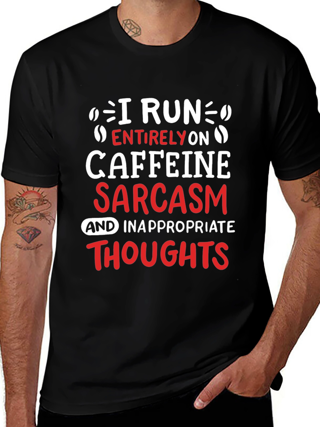 Caffeine Sarcasm T-Shirt - Funny Graphic Tee