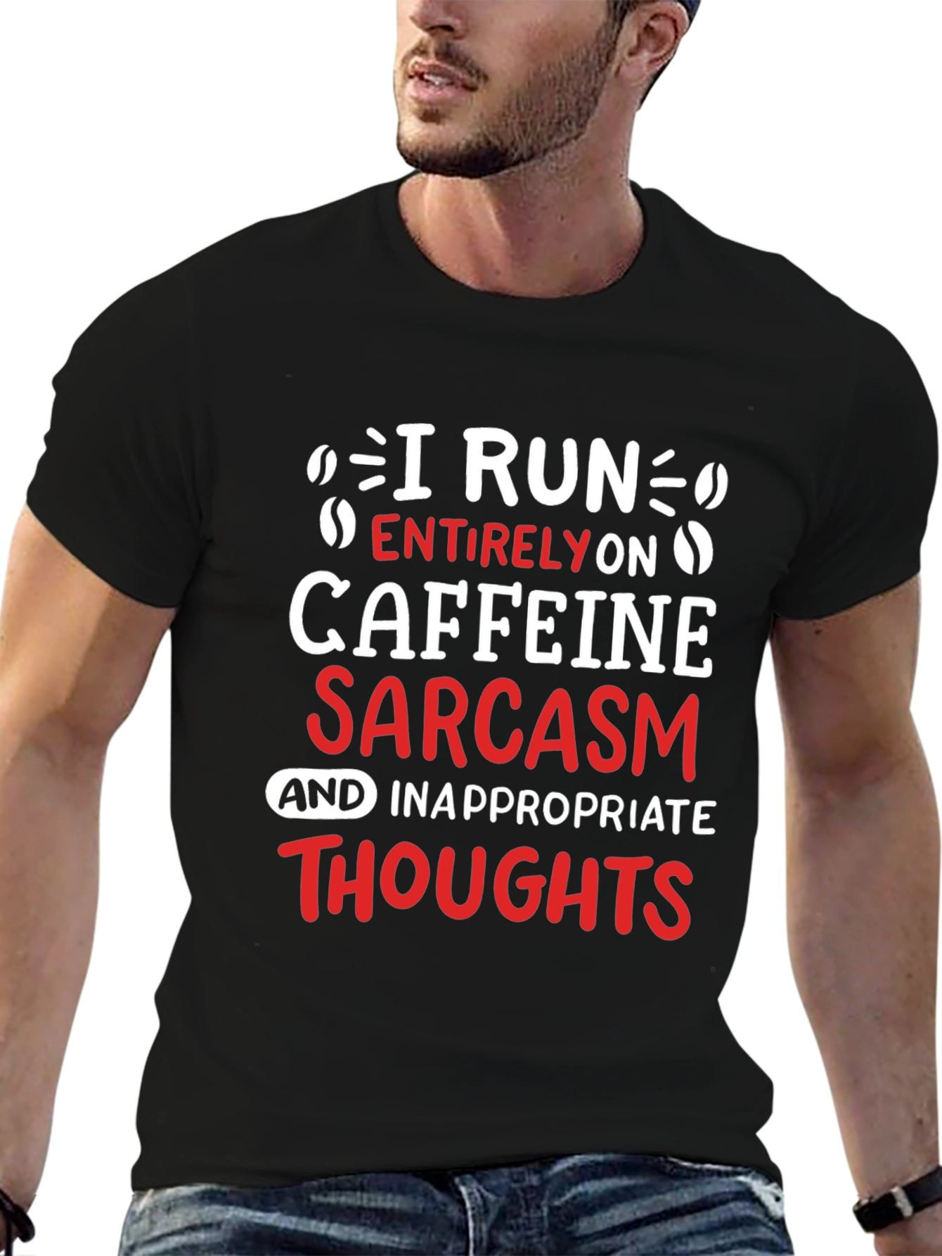 Caffeine Sarcasm T-Shirt - Funny Graphic Tee