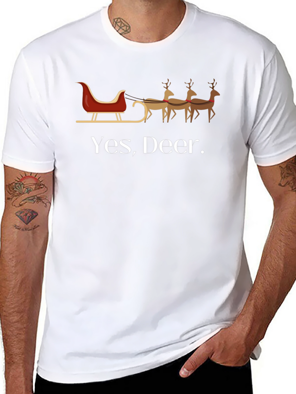 Yes Deer. Christmas Graphic Tee