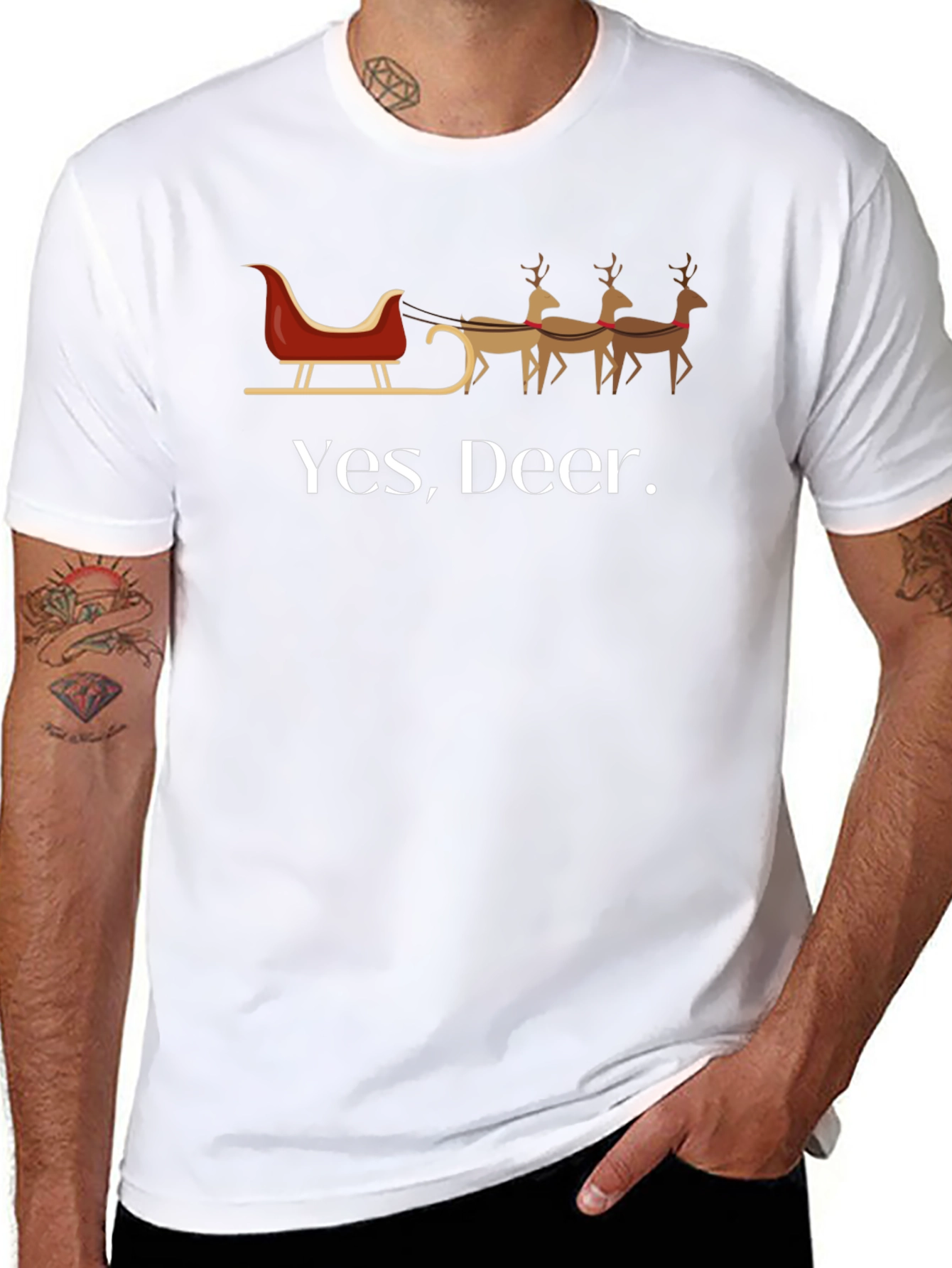 Yes Deer. Christmas Graphic Tee