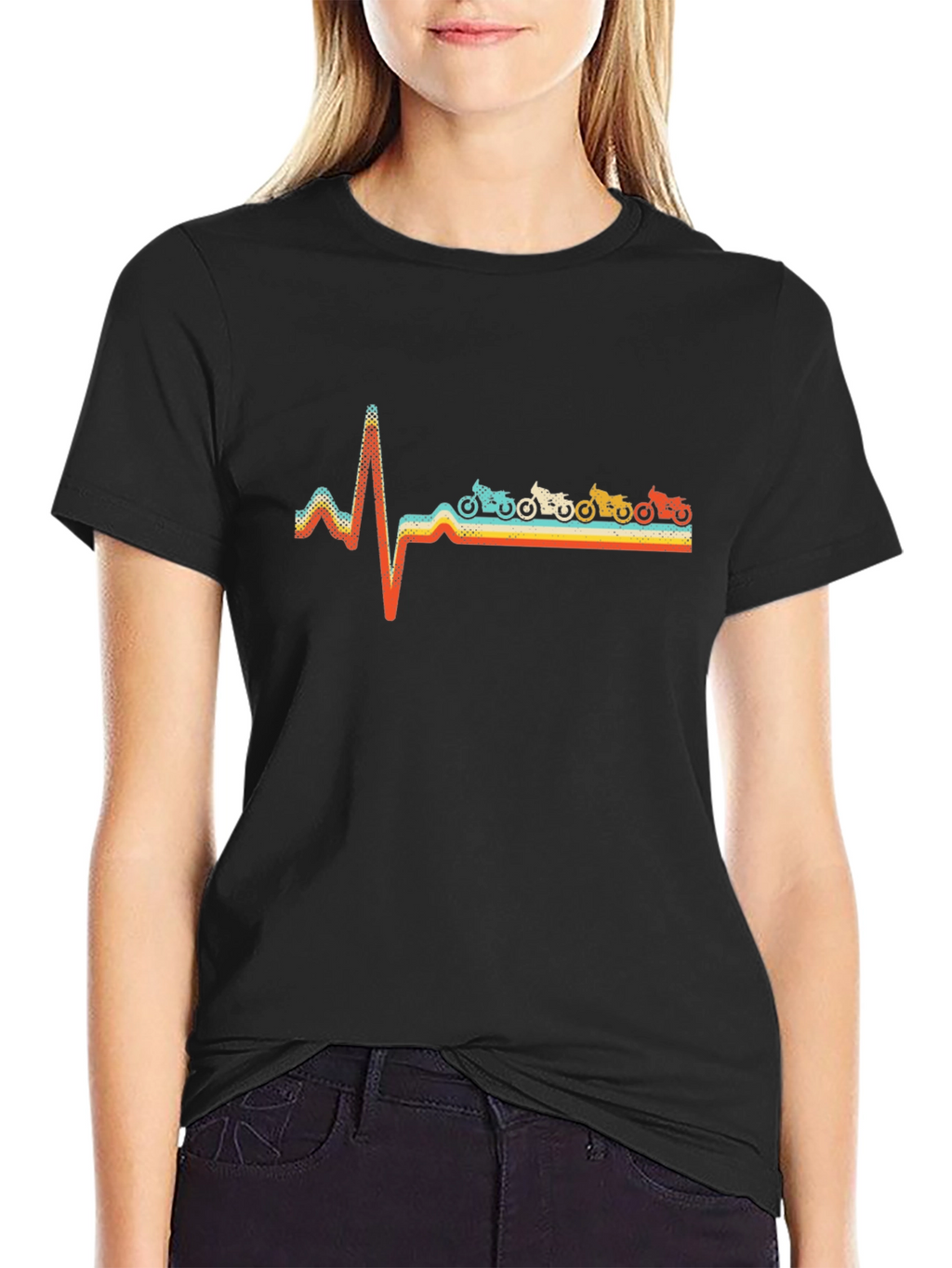 Motorcycle Heartbeat T-Shirt - Biker Love