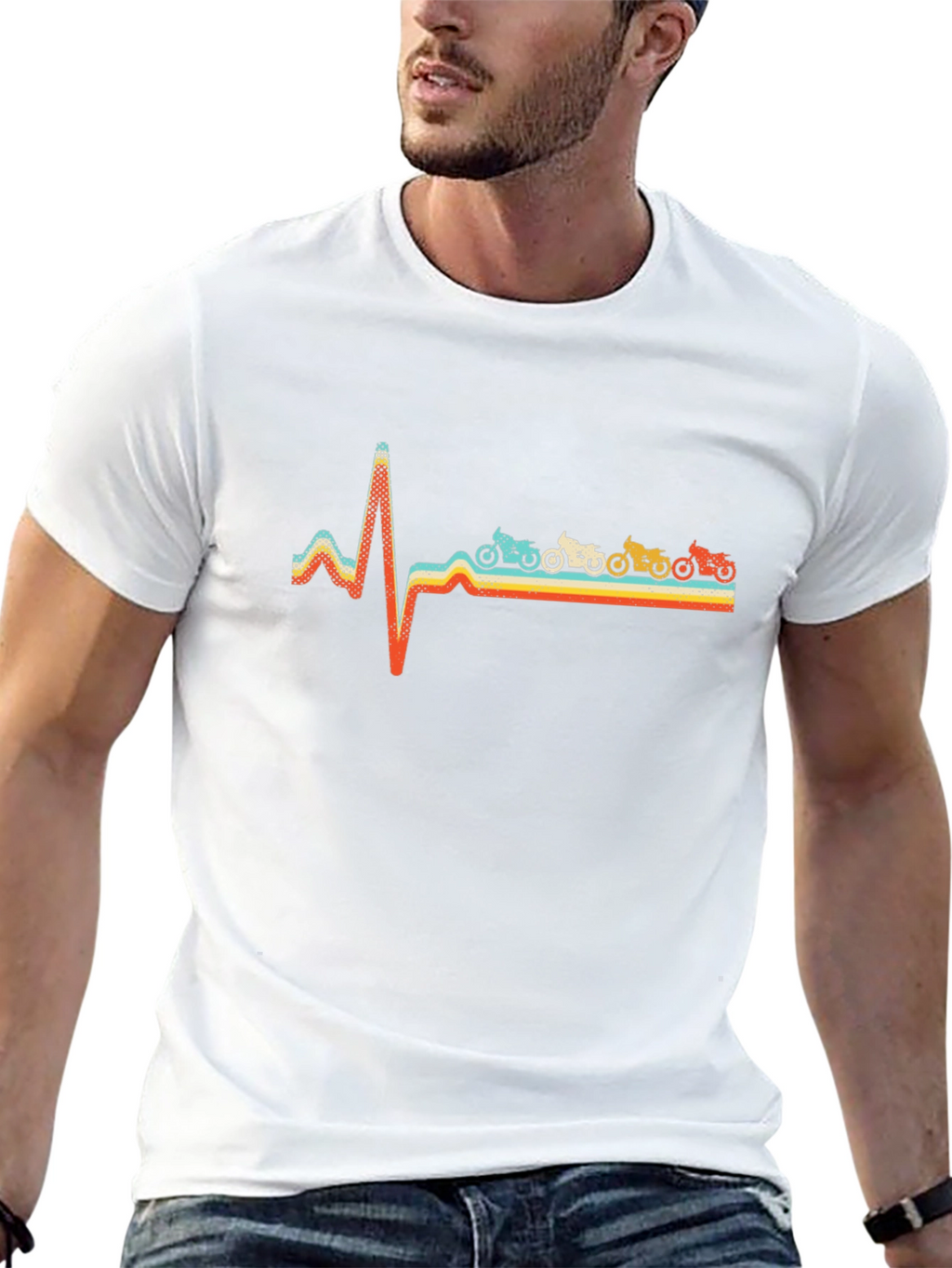 Motorcycle Heartbeat T-Shirt - Biker Love