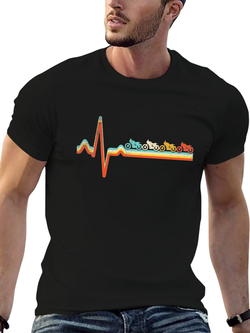 Motorcycle Heartbeat T-Shirt - Biker Love