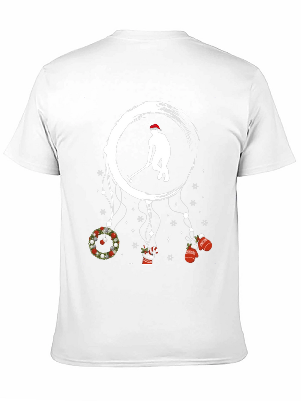 Festive Hockey Player Graphic T-Shirt