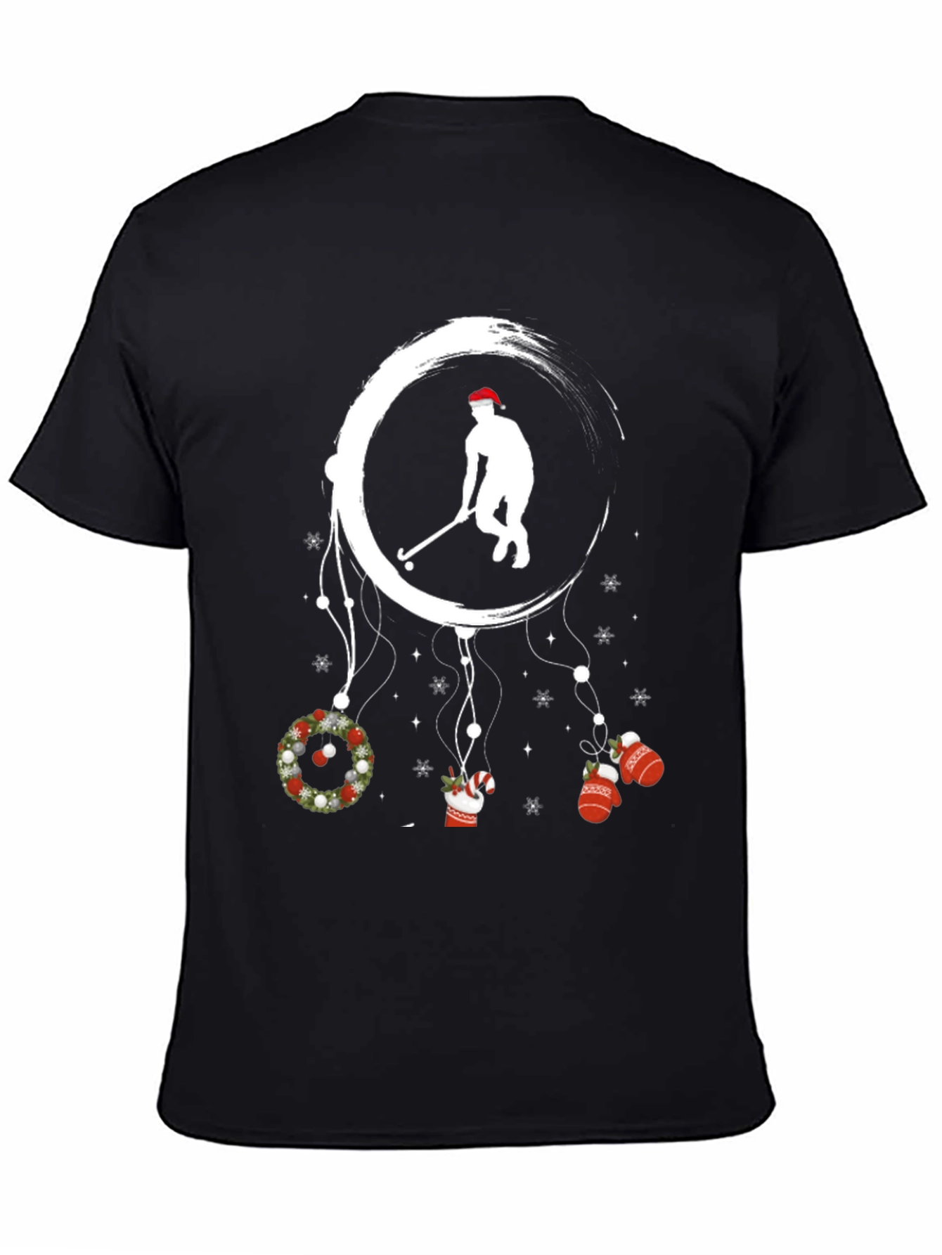 Festive Hockey Player Graphic T-Shirt