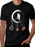 Festive Hockey Player Graphic T-Shirt