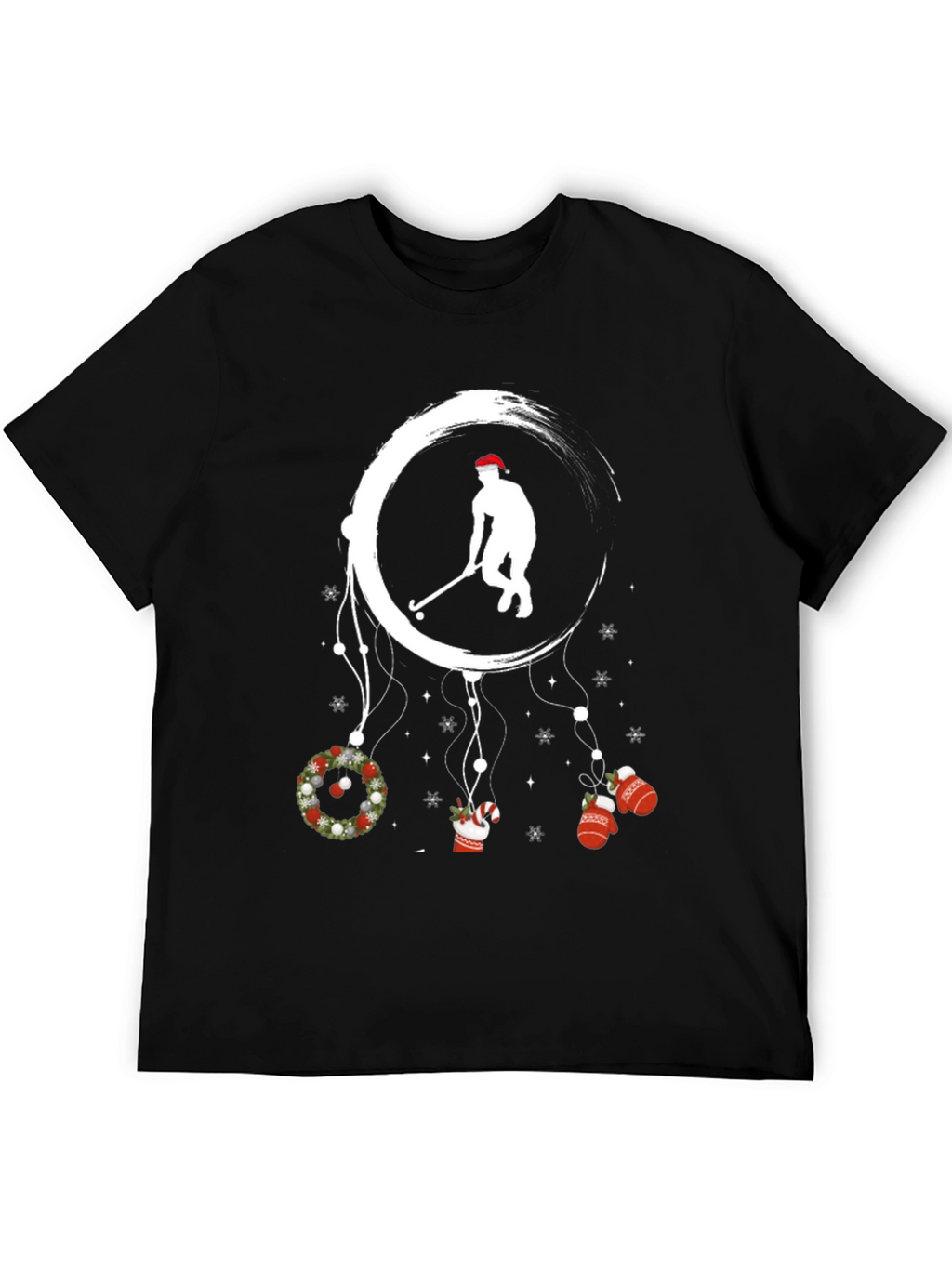 Festive Hockey Player Graphic T-Shirt