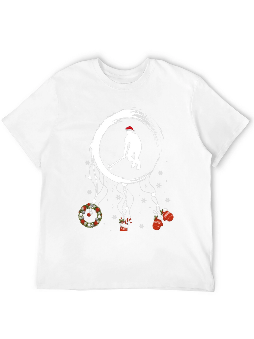 Festive Hockey Player Graphic T-Shirt