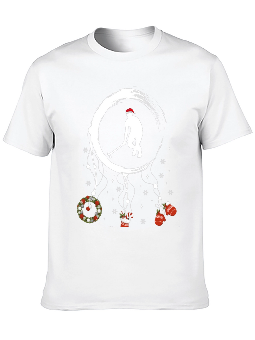 Festive Hockey Player Graphic T-Shirt