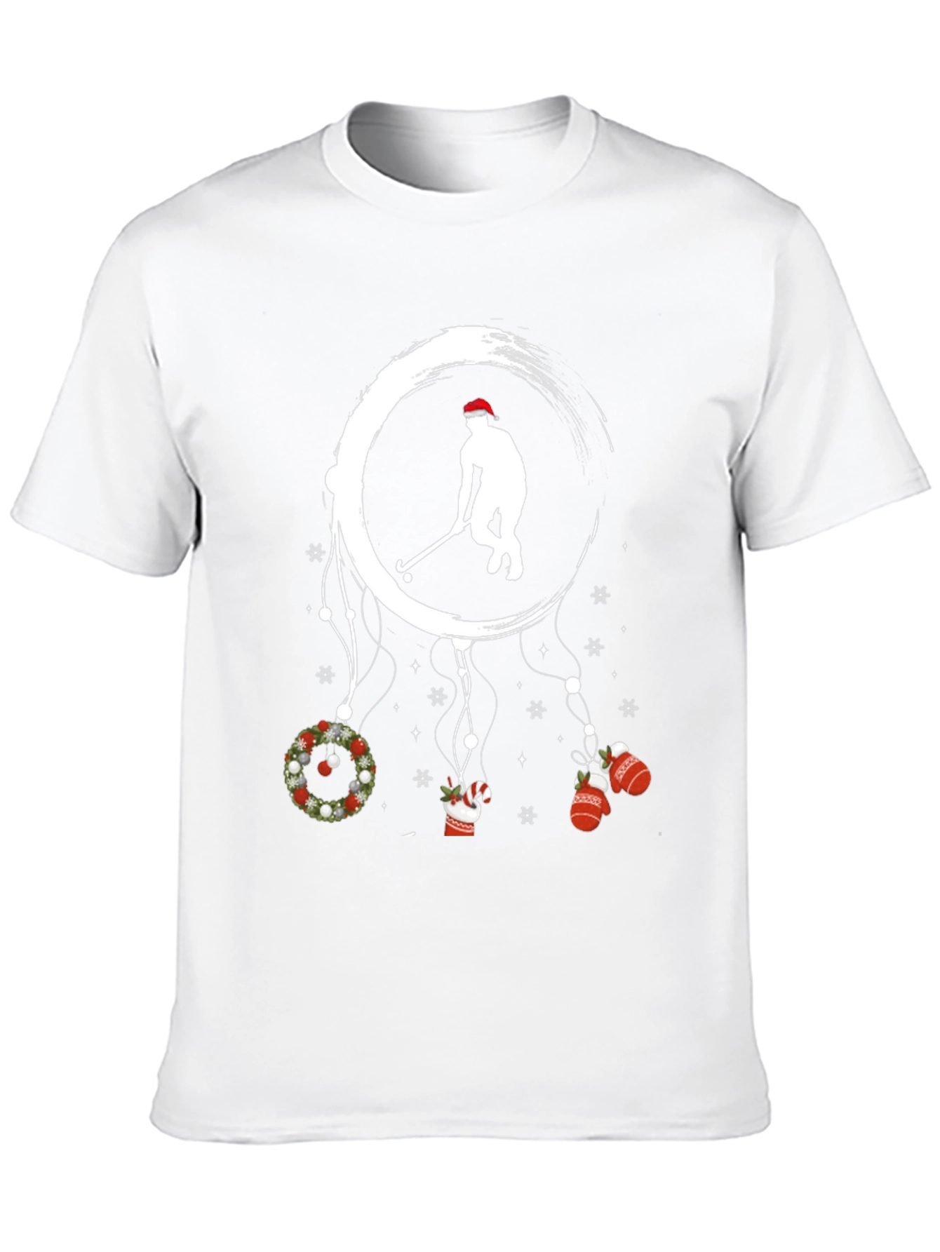 Festive Hockey Player Graphic T-Shirt