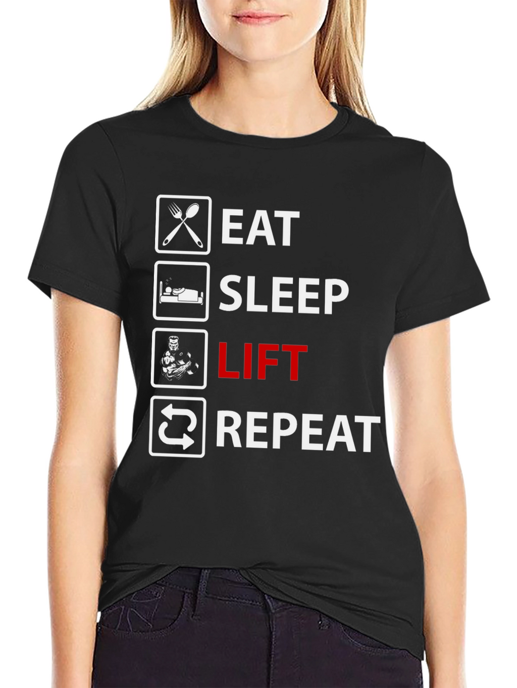 Eat Sleep Lift Repeat Graphic T-Shirt