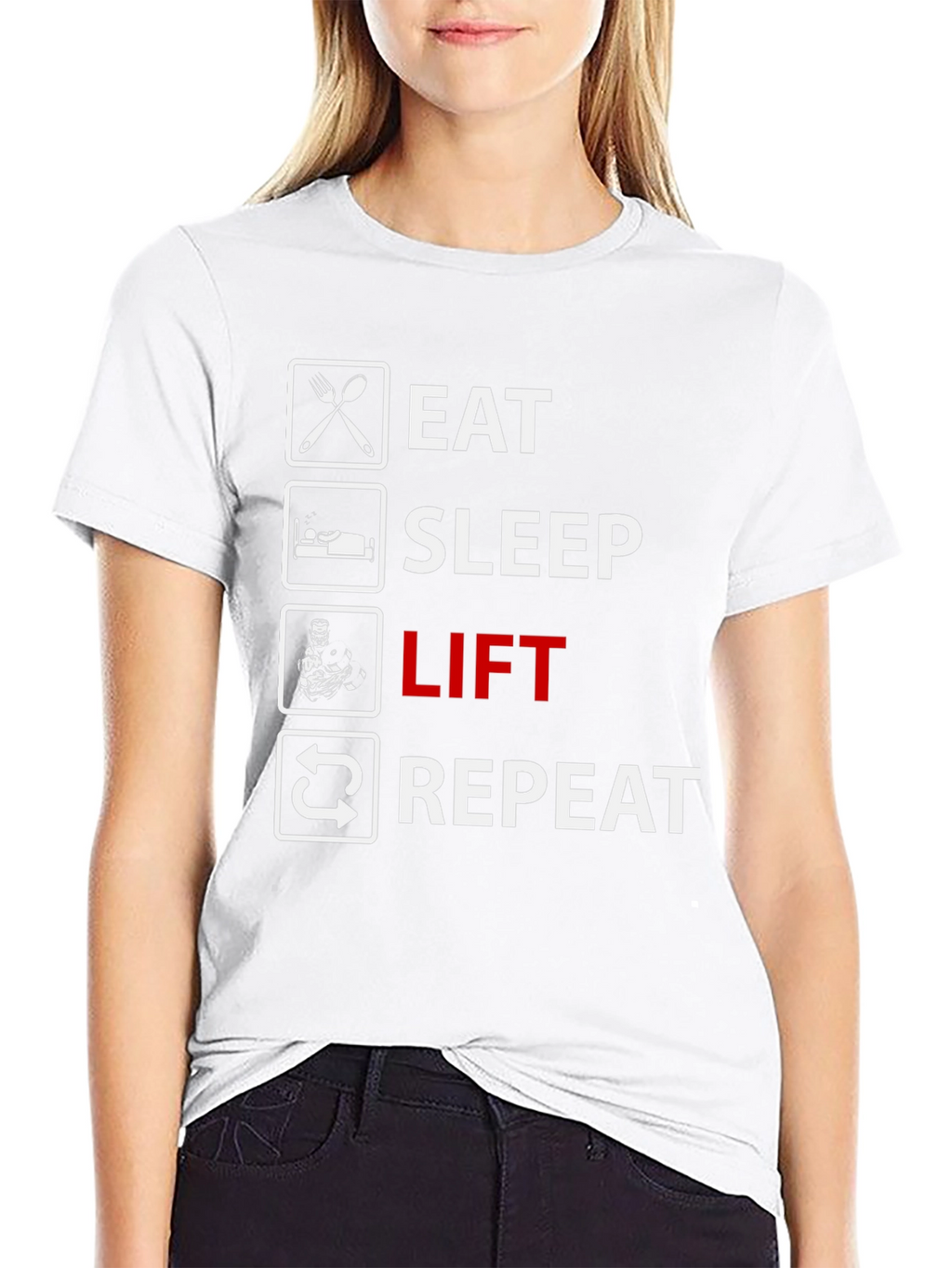 Eat Sleep Lift Repeat Graphic T-Shirt