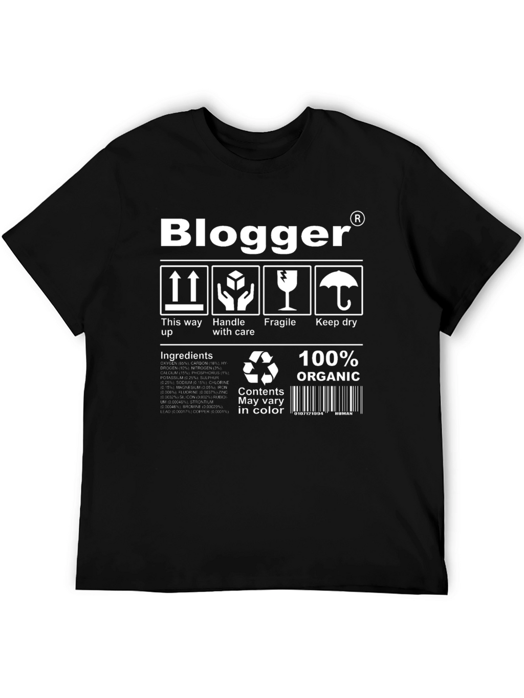 Blogger 100% Organic T-Shirt