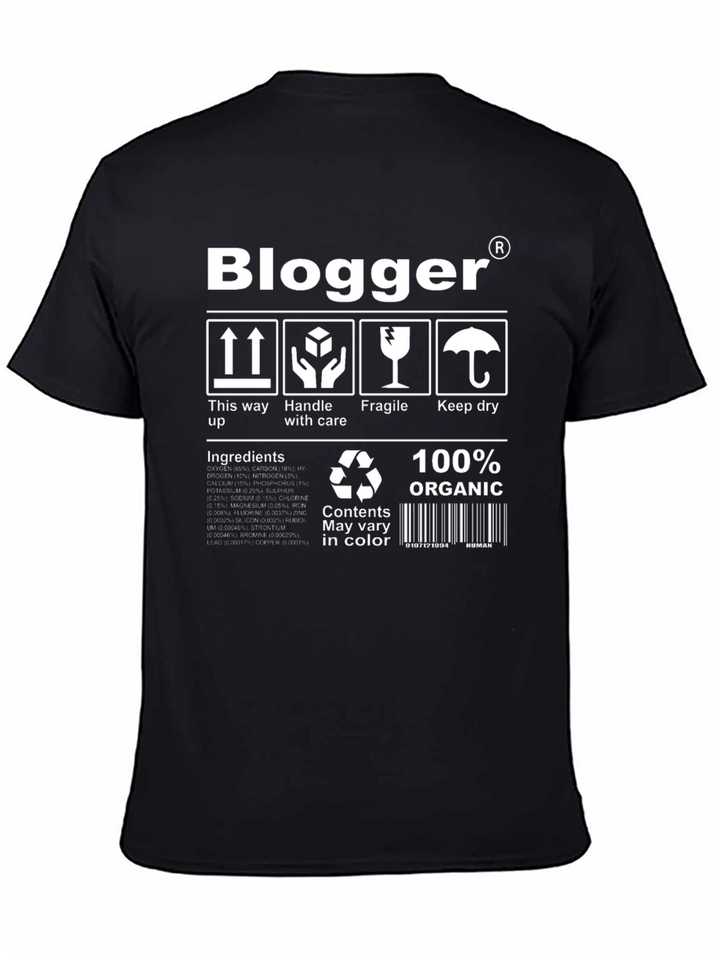 Blogger 100% Organic T-Shirt