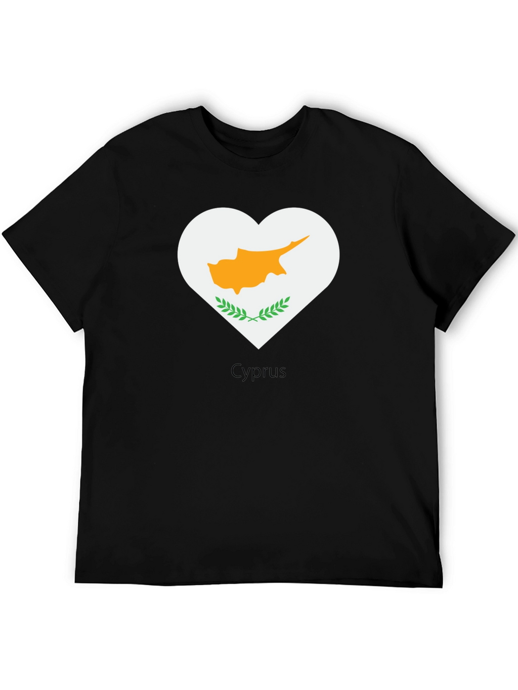 Cyprus Heart Flag Graphic Tee - Black