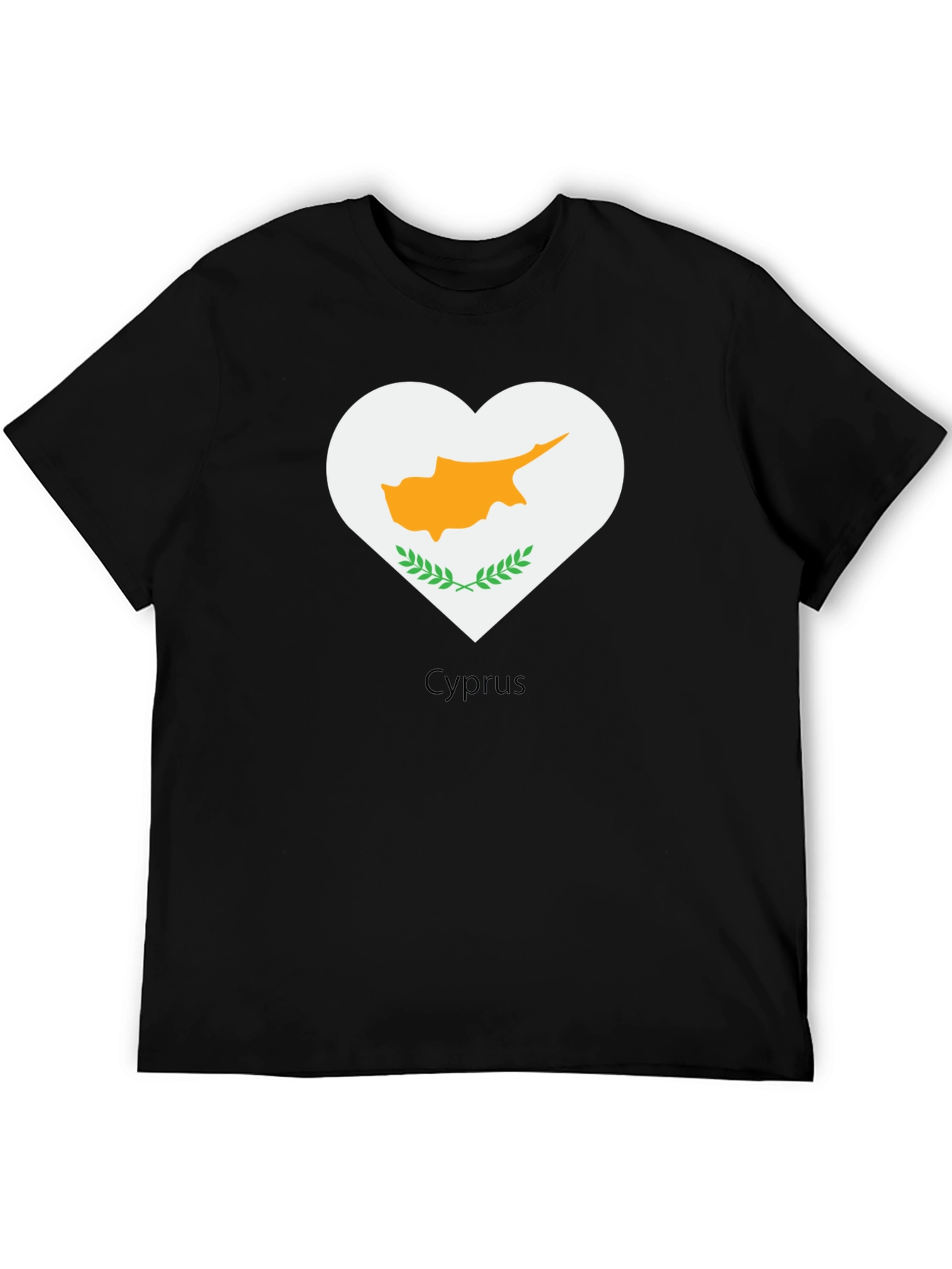 Cyprus Heart Flag Graphic Tee - Black