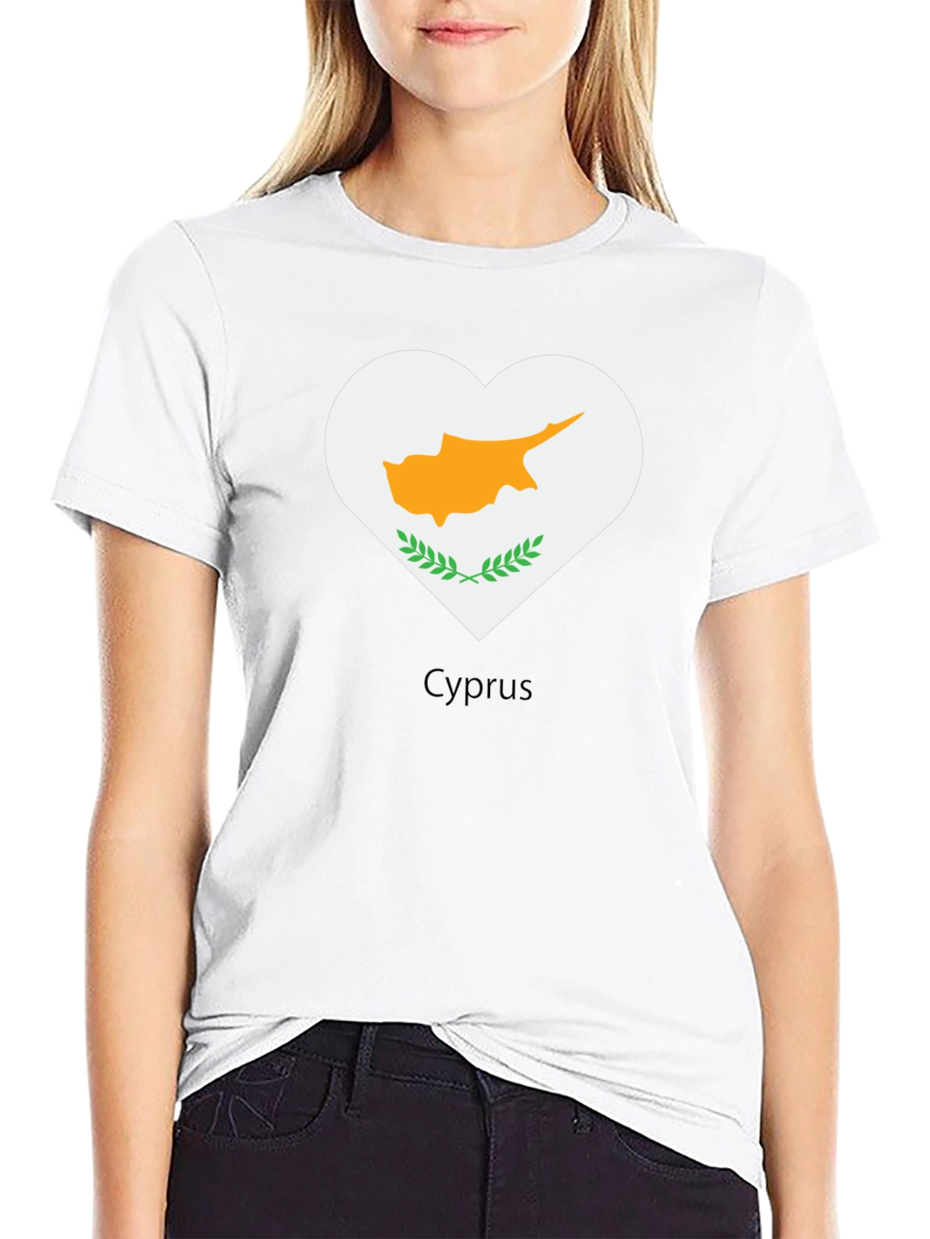 Cyprus Heart Flag Graphic Tee - Black