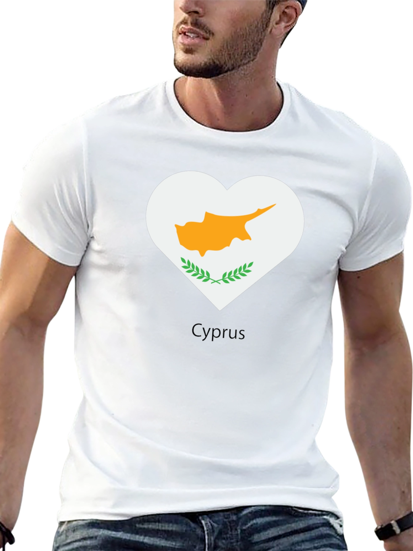 Cyprus Heart Flag Graphic Tee - Black