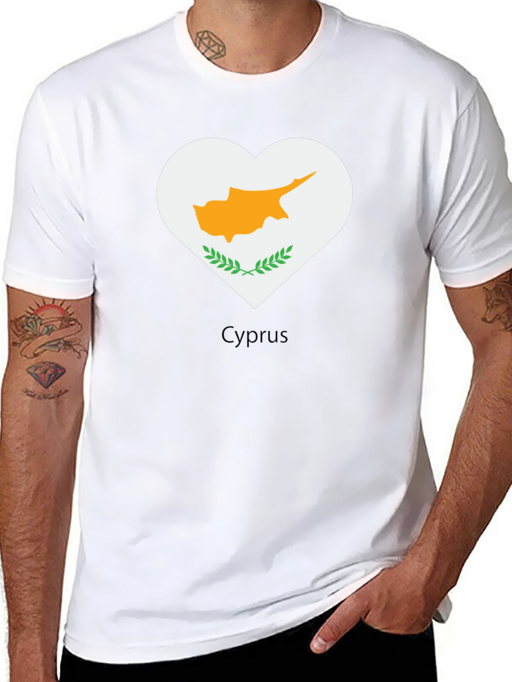 Cyprus Heart Flag Graphic Tee - Black